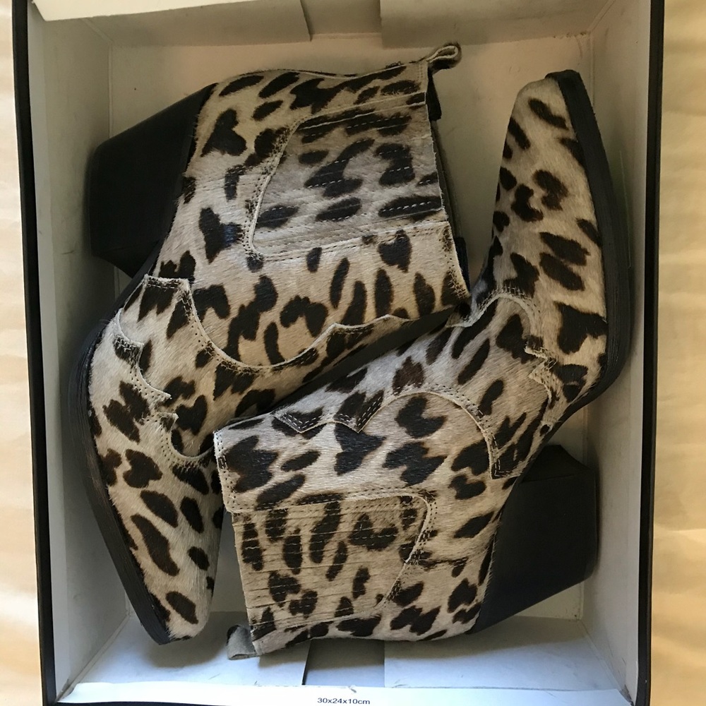 Sam Edelman calf hair leopard booties
